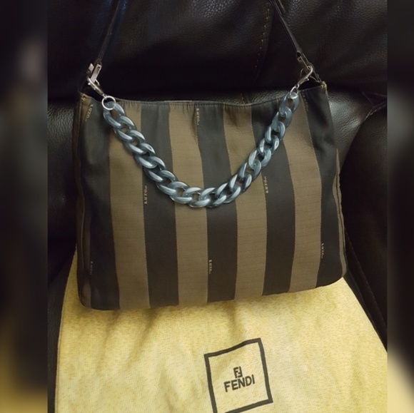 Authentic Fendi Pequin handbag     9 x 12 x 4 - Picture 1 of 9